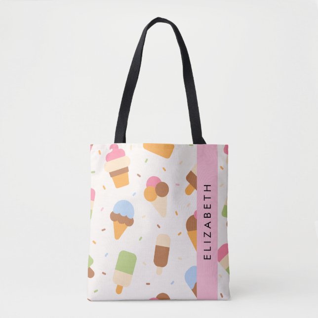 Tote Bag Motif de crème glacée, cône de crème glacée, Votre (Devant)