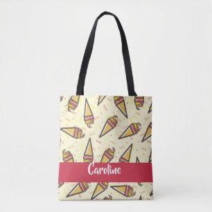 Tote Bag Motif de crème glacée personnalisé