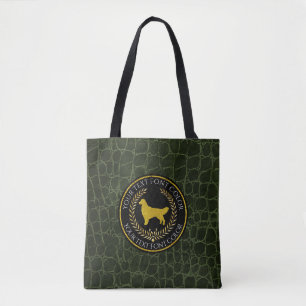 Tote Bag Motif de cuir de premiers rangs de golden