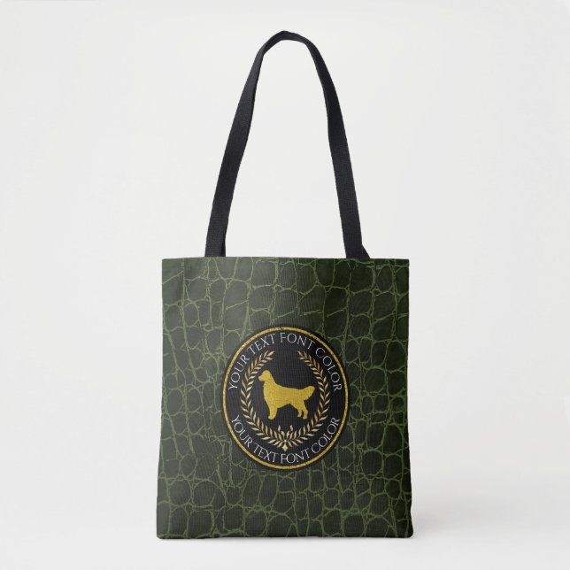 Tote Bag Motif de cuir de premiers rangs de golden (Devant)