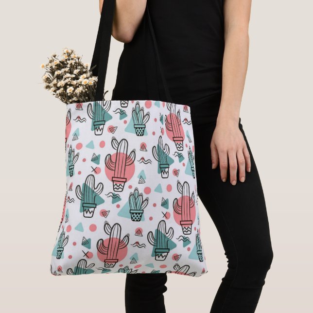 Tote Bag Motif de Cute Cactus (De près)
