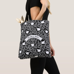 Tote Bag Motif de cygne noir et blanc