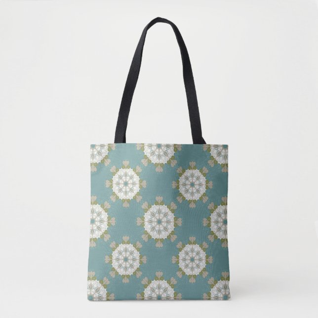 Tote Bag Motif de damassé avec les éléments abstraits (Devant)