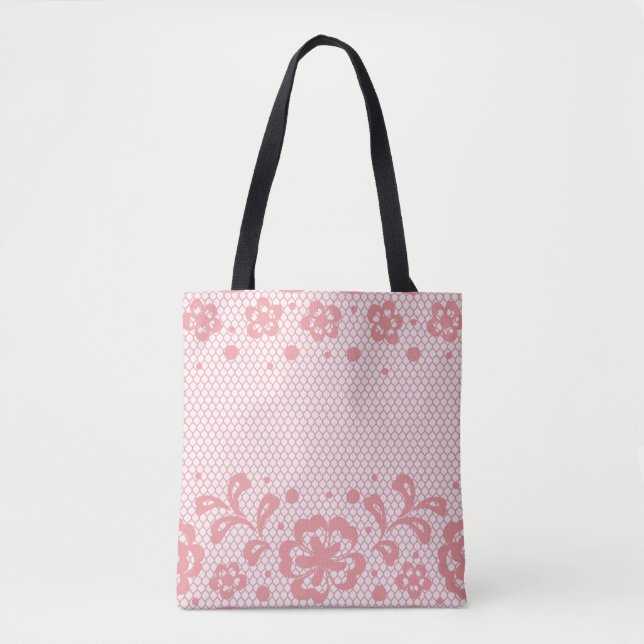 Tote Bag Motif de dentelle, cru 3 de fleur (Devant)
