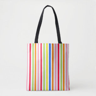 Tote Bag Motif de design de rayures vibrantes et colorées