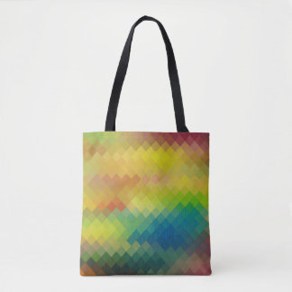 Tote Bag Motif de diamant géométrique coloré moderne #19
