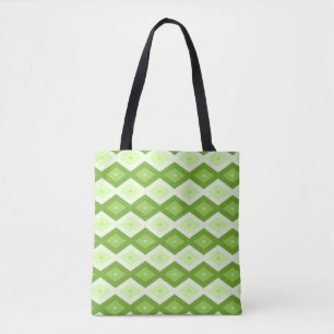 Tote Bag Motif de diamant vert Chartreuse