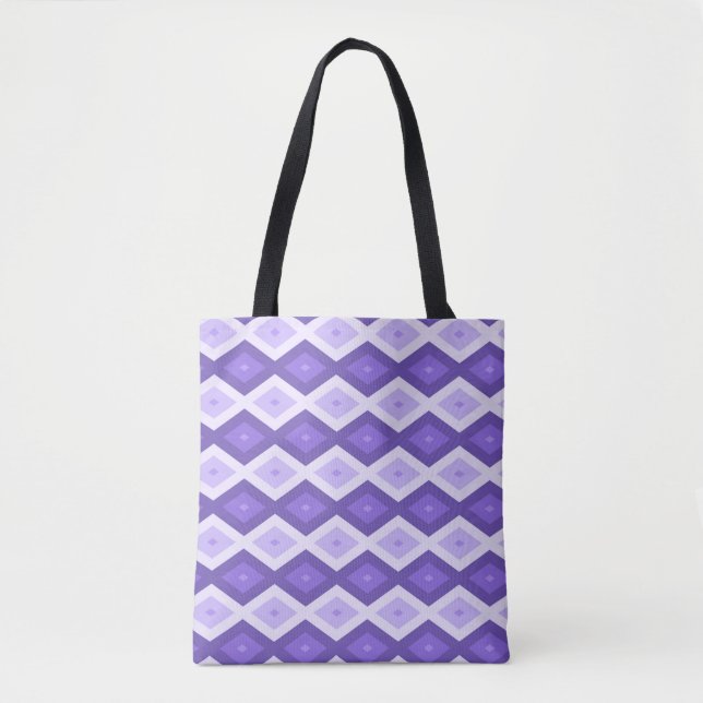 Tote Bag Motif de diamant violet (Devant)