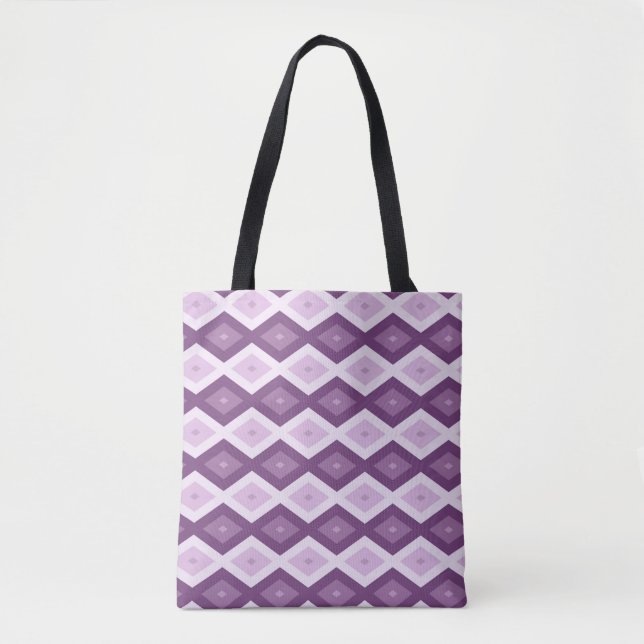 Tote Bag Motif de diamant violet (Devant)