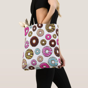 Tote Bag Motif De Donuts, Donuts Colorés, Saupoudrages