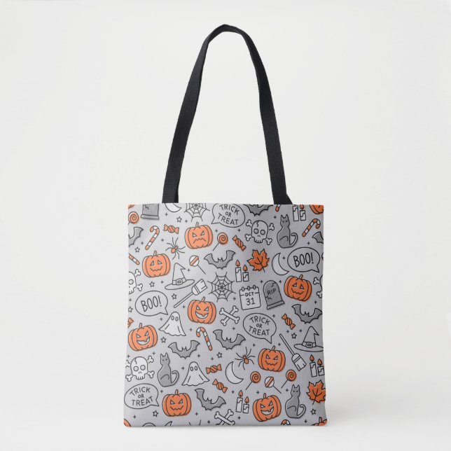 Tote Bag Motif de doodle pour les enfants mignons Halloween (Devant)