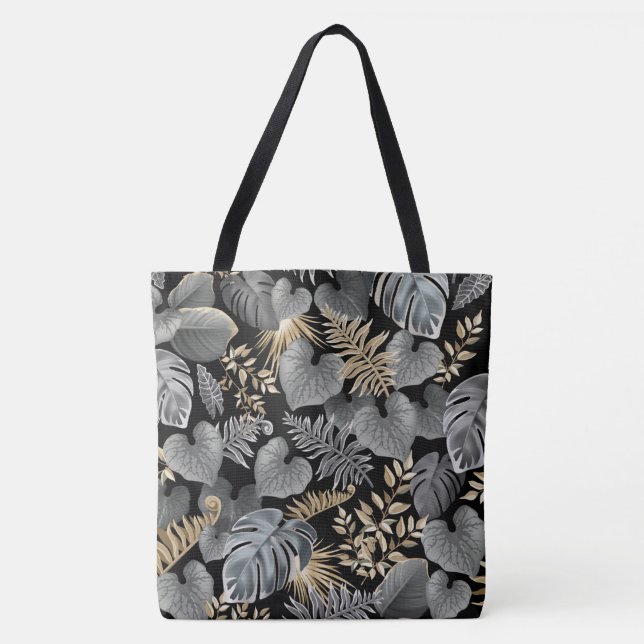Tote Bag Motif de feuillage tropical (Devant)