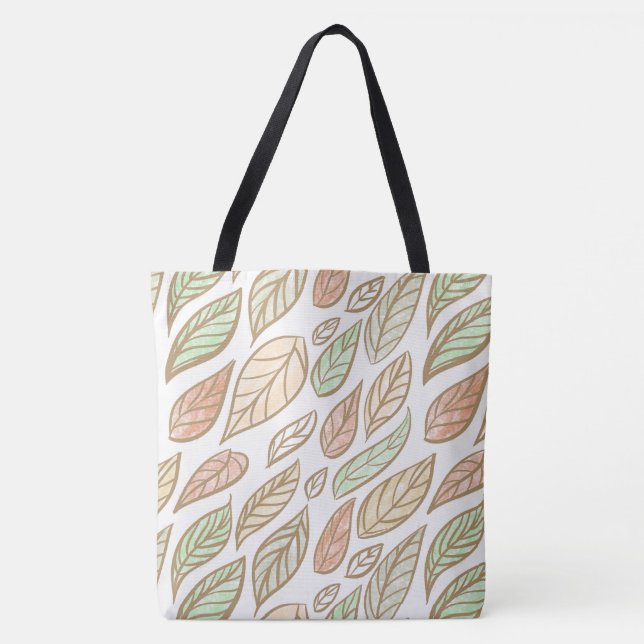 Tote Bag Motif de feuille botanique pastel (Devant)