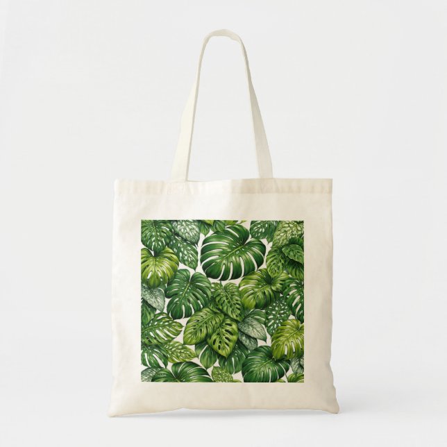 Tote Bag Motif de feuille de Monstera tropicale (Devant)