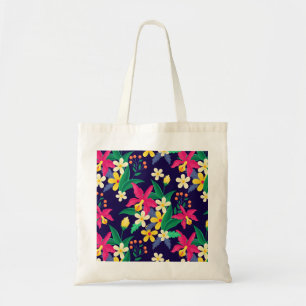 Tote Bag Motif de feuilles de fleurs exotiques colorées-230