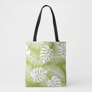 Tote Bag Motif de feuilles de palmier vertes de la forêt tr