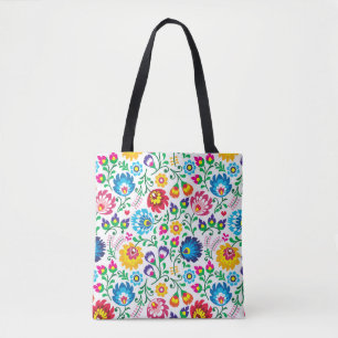 Tote Bag Motif de fleur d'art populaire 2