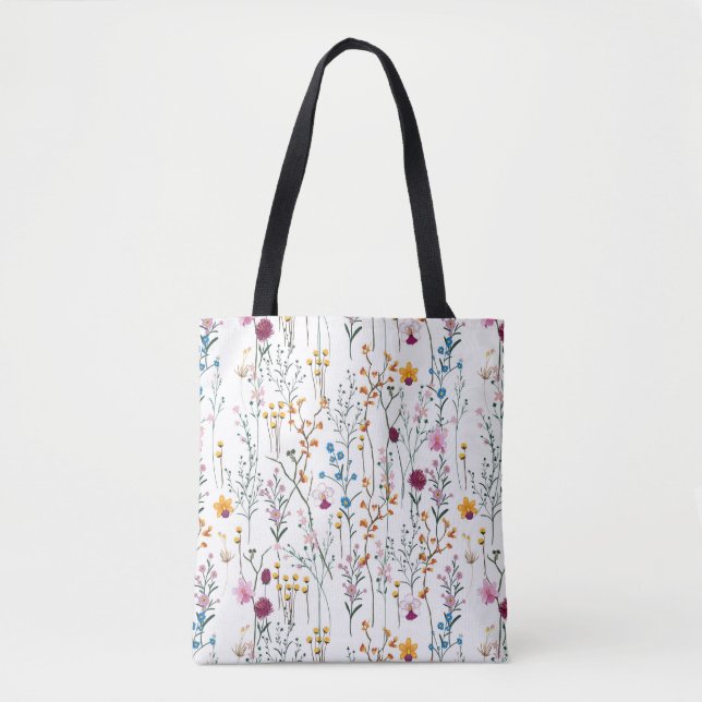Tote Bag Motif de fleur sauvage d'été (Devant)