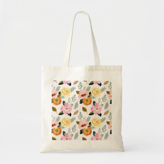 Tote Bag motif de fleurs (Devant)