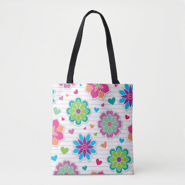 Tote Bag Motif de fleurs (Devant)