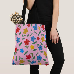 TOTE BAG MOTIF DE FLEURS COLORÉ STYLÉ