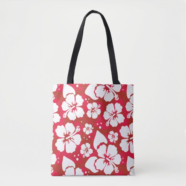 Tote Bag Motif de fleurs de ketmie (Devant)