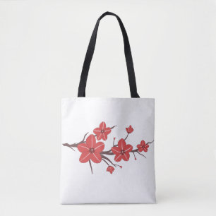 Tote Bag Motif de fleurs rouges cerises !