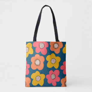 Tote Bag Motif de fleurs sans couture. Flores audacieuses s
