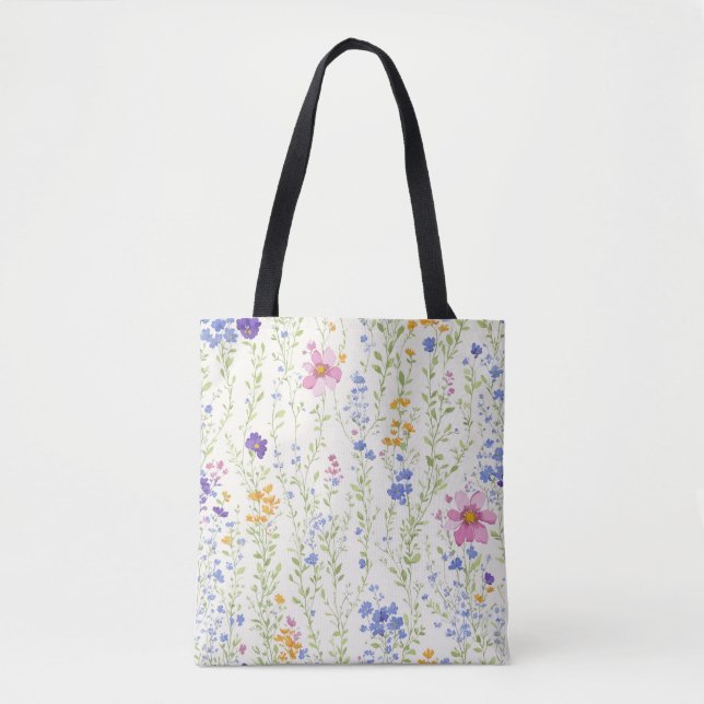 Tote Bag Motif de fleurs sauvages (Devant)