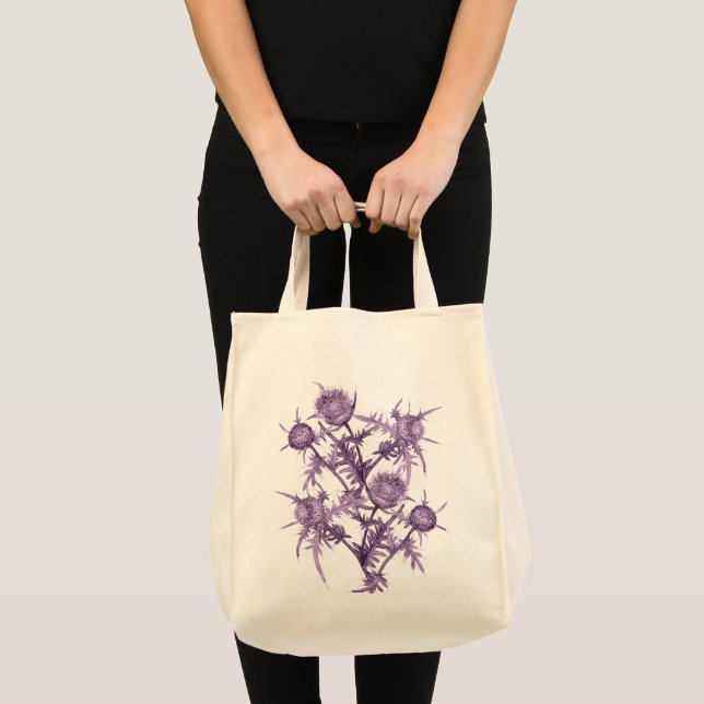 Tote Bag motif de fleurs violettes (Devant (produit))