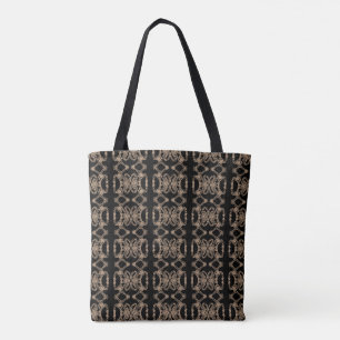 Tote Bag Motif de forme noir et beige unique moderne