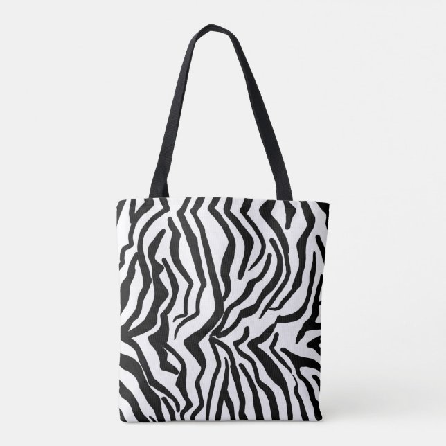 Tote Bag Motif de fourrure noir et blanc Zebra (Dos)