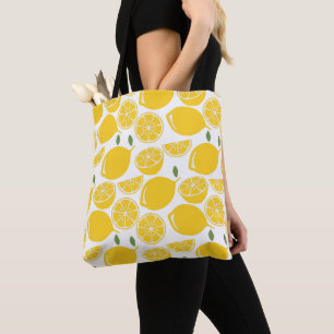Tote Bag Motif de fruits de citron jaune