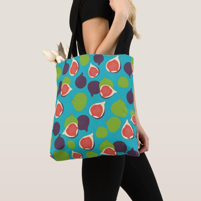 Tote Bag Motif de fruits d'été à la fibre méditerranéenne (De près)