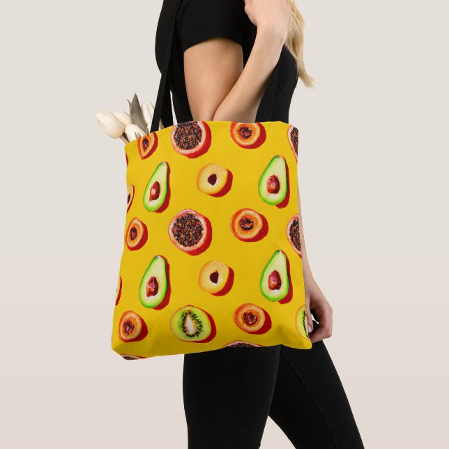 Tote Bag Motif de fruits néon stylés (De près)