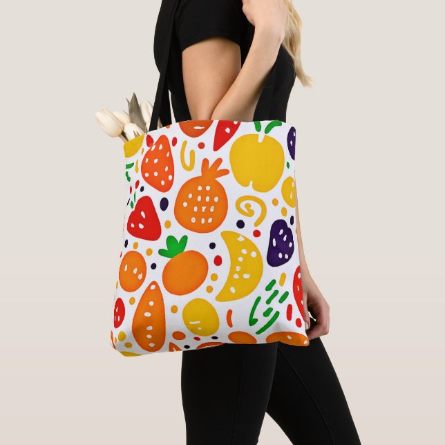 Tote Bag Motif de fruits vibreux (De près)
