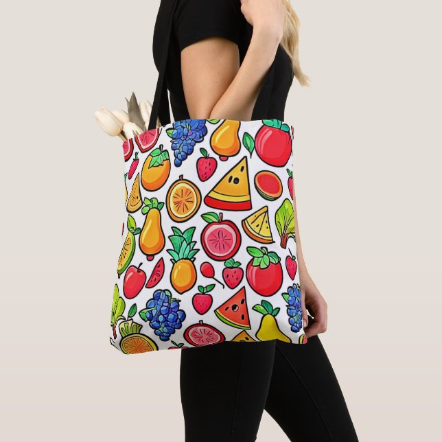 Tote Bag Motif de fruits vibreux (De près)