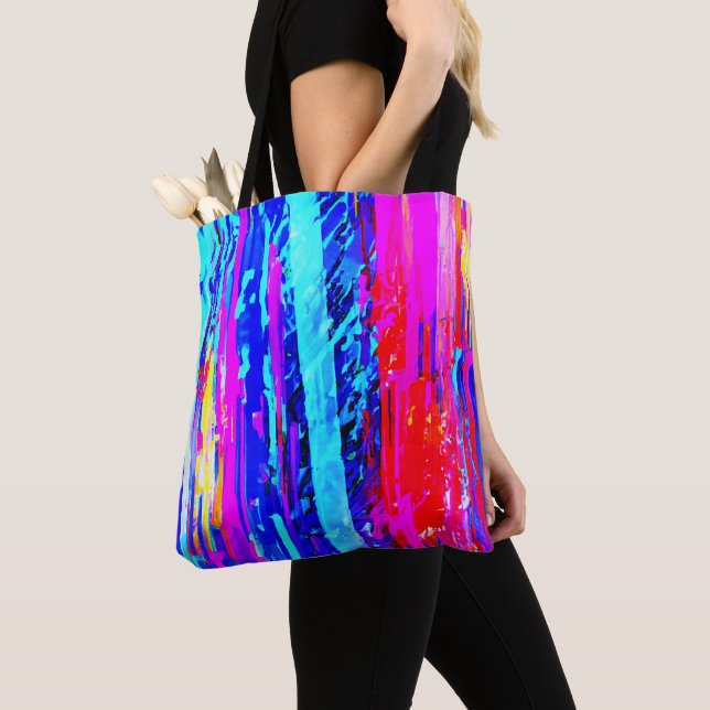 Tote Bag Motif de gravure de couleur (De près)