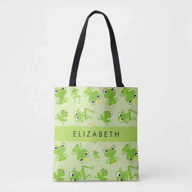 Tote Bag Motif de grenouille, Grenouille verte, Prince de g (Devant)