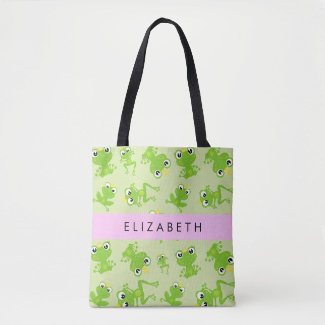 Tote Bag Motif de grenouille, Grenouille verte, Prince de g (Devant)