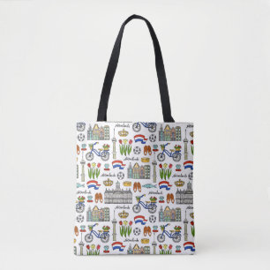 Tote Bag Motif de griffonnage de Netherland