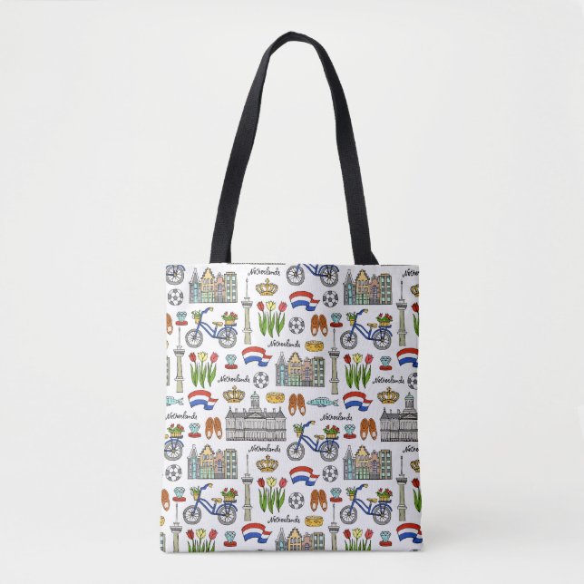 Tote Bag Motif de griffonnage de Netherland (Devant)