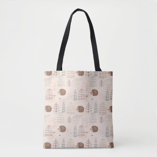 Tote Bag Motif de hérisson de bois mignon (Devant)