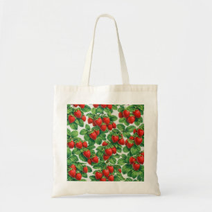 Tote Bag Motif de jardin de fraises fraîches
