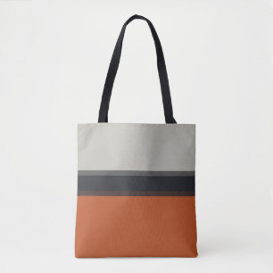 Tote Bag Motif de la Bande rouge orangée de la Marine argen
