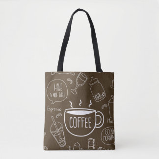 Tote Bag Motif de la Coupe de Café Retro - Parfait pour Bar