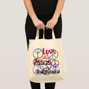Tote Bag Motif de la hanche des signes de paix