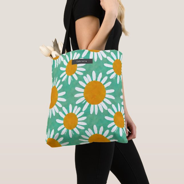 Tote Bag Motif de la marguerite surdimensionné (De près)