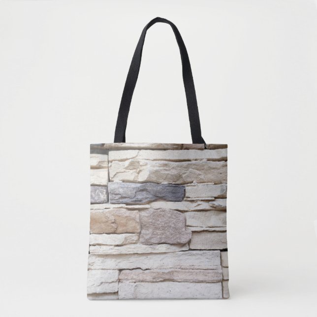 Tote Bag Motif de la pierre moderne mur de brique Surfacé b (Devant)