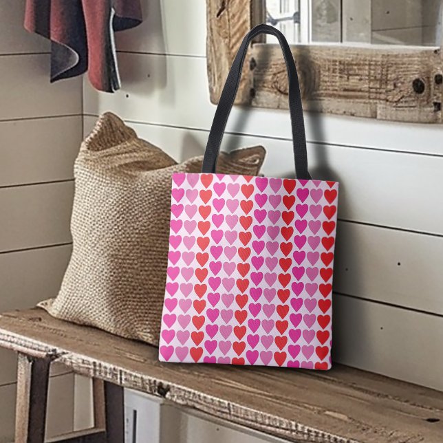 Tote Bag Motif de la Saint-Valentin Cœurs Rose Fuchsia Roug (Créateur téléchargé)